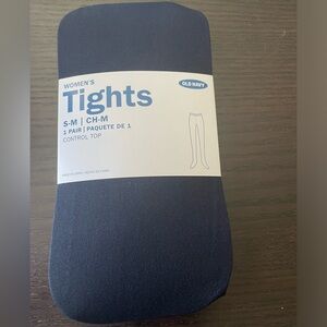 Set of 2 Old Navy Size S/M control Top Tights ( Opaque Navy & Textured Black)